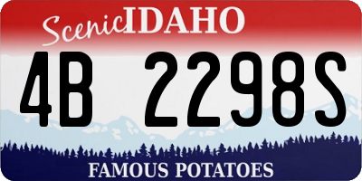 ID license plate 4B2298S