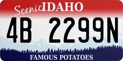 ID license plate 4B2299N