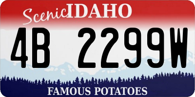 ID license plate 4B2299W