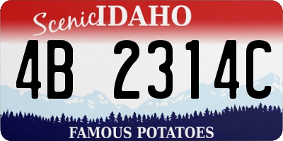 ID license plate 4B2314C
