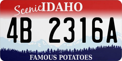 ID license plate 4B2316A