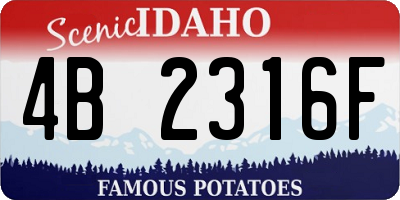 ID license plate 4B2316F