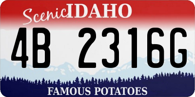ID license plate 4B2316G