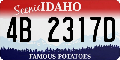 ID license plate 4B2317D