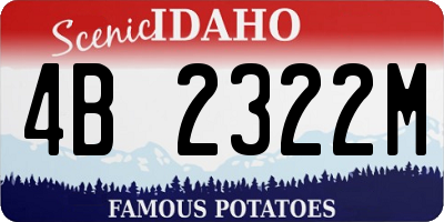 ID license plate 4B2322M
