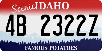 ID license plate 4B2322Z