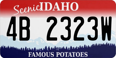 ID license plate 4B2323W
