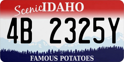 ID license plate 4B2325Y