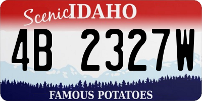 ID license plate 4B2327W