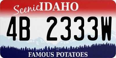 ID license plate 4B2333W