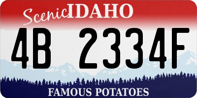 ID license plate 4B2334F