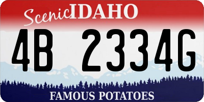 ID license plate 4B2334G