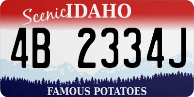 ID license plate 4B2334J