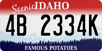 ID license plate 4B2334K