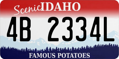 ID license plate 4B2334L