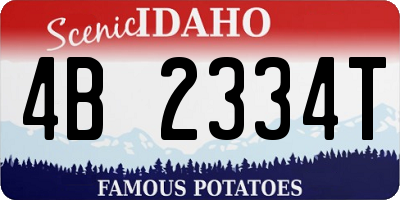 ID license plate 4B2334T