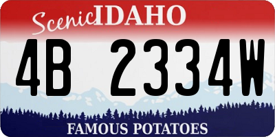 ID license plate 4B2334W