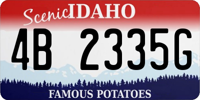 ID license plate 4B2335G