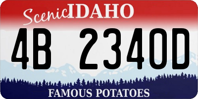 ID license plate 4B2340D