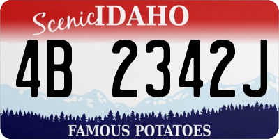 ID license plate 4B2342J