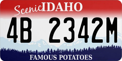 ID license plate 4B2342M