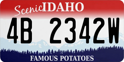 ID license plate 4B2342W