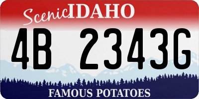 ID license plate 4B2343G