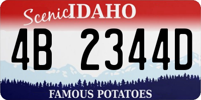 ID license plate 4B2344D