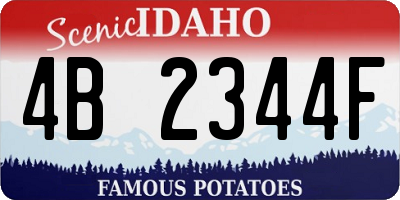 ID license plate 4B2344F
