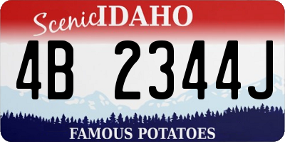 ID license plate 4B2344J