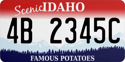 ID license plate 4B2345C