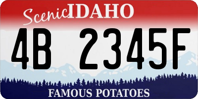 ID license plate 4B2345F