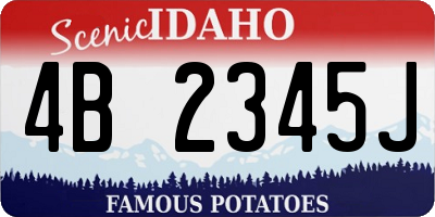 ID license plate 4B2345J