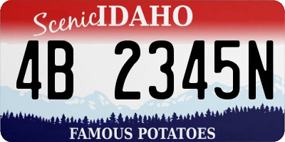 ID license plate 4B2345N