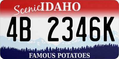 ID license plate 4B2346K