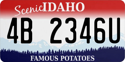 ID license plate 4B2346U