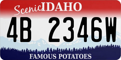 ID license plate 4B2346W