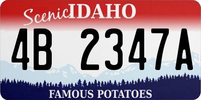 ID license plate 4B2347A