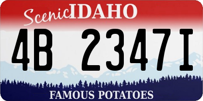 ID license plate 4B2347I