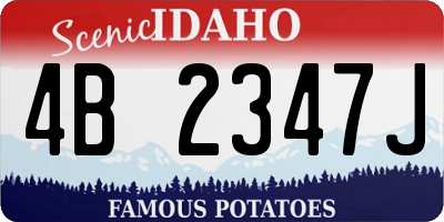 ID license plate 4B2347J