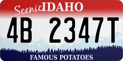 ID license plate 4B2347T