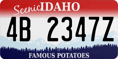 ID license plate 4B2347Z
