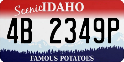 ID license plate 4B2349P
