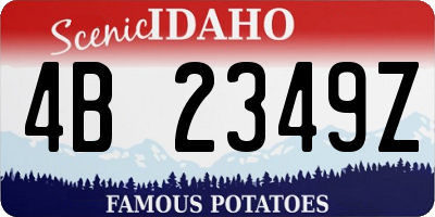 ID license plate 4B2349Z