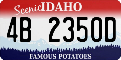 ID license plate 4B2350D