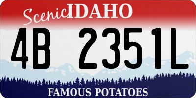 ID license plate 4B2351L