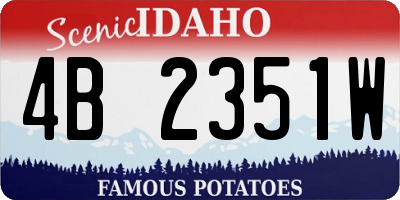 ID license plate 4B2351W