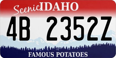 ID license plate 4B2352Z