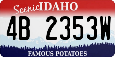 ID license plate 4B2353W