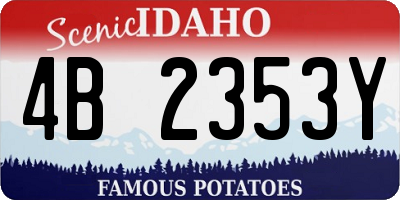 ID license plate 4B2353Y
